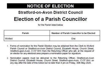 NOTICE OF ELECTION - Parish Councillor Vacancy